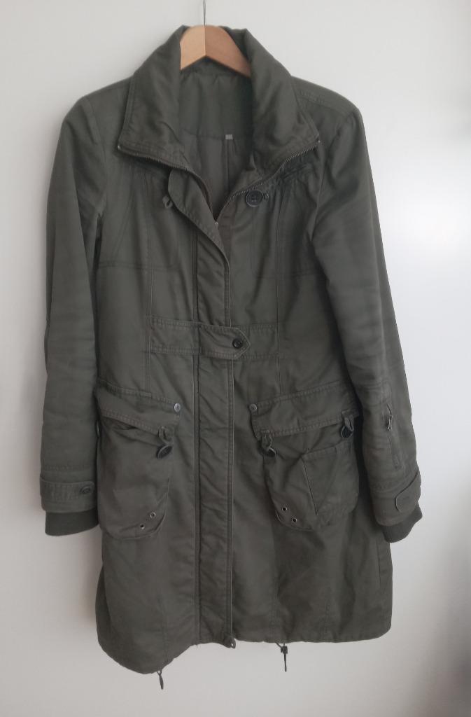 Legergroene, gewatteerde jas, maat M, Kleding | Dames, Jassen | Winter, Gedragen, Maat 38/40 (M), Groen, Verzenden
