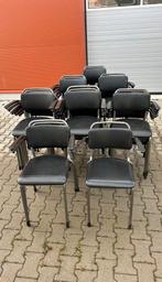 Partij van 36x vintage Gispen TU Delft stoelen ‘70, Vintage retro buisframe design rotan webbing papercord deens, Zwart, Ophalen of Verzenden