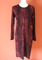 NED rode panterprint jurk met lange mouwen maat 38, Maat 38/40 (M), Verzenden, Zo goed als nieuw, NED