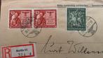Duits poststuk 1943 gestempeld, Ophalen of Verzenden, Envelop