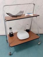 vintage, jaren 50 /60 inklapbare serveerwagen / trolley, Huis en Inrichting, Tafels | Bijzettafels, Ophalen, Gebruikt, Vintage