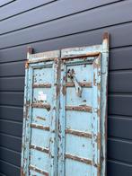 Antieke dubbele deur met fraaie blauwe patina., Huis en Inrichting, Woonaccessoires | Overige, Ophalen of Verzenden