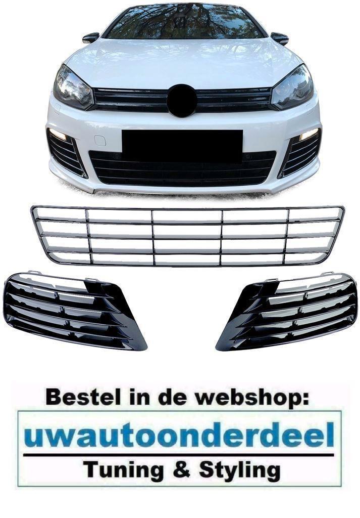 Hoogglans Zwart Grill Set Geschikt Voor Golf 6 R20, Auto diversen, Tuning en Styling, Ophalen of Verzenden