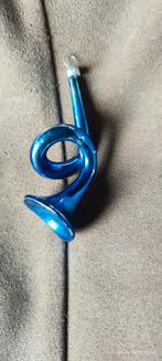 Antieke kerstbal trompet blauw, Diversen, Kerst, Ophalen, Gebruikt