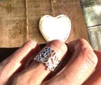 Zilveren brede ring met bloemen maat 16,5/17 TOUS, Verzenden, Dame, Zilver, Zilver