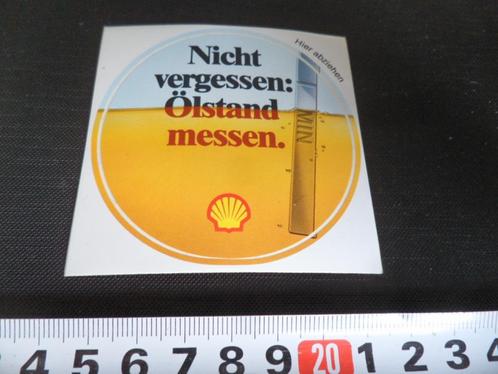sticker SHELL olie peilstok nicht vergessen ölstand messen, Verzamelen, Stickers, Zo goed als nieuw, Bedrijf of Vereniging, Ophalen