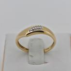 Gouden ring 14k (585) met diamantjes - Maat 18, Sieraden, Tassen en Uiterlijk, Ringen, Ophalen of Verzenden, Zo goed als nieuw