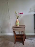 3 nesttafels,  bijzettafels, retro, vintage, Ophalen, Zo goed als nieuw, Hout, Minder dan 55 cm