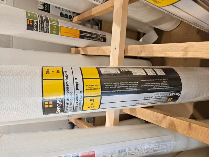 Sencys glasweefsel behang ruit ruim 19 meter, Huis en Inrichting, Stoffering | Behang, minder dan 10 m², Ophalen