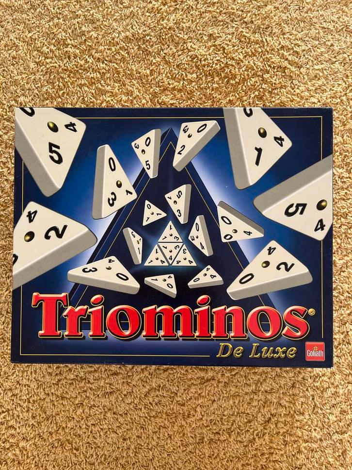 Triominos De Luxe - Compleet!, Hobby en Vrije tijd, Gezelschapsspellen | Bordspellen, Zo goed als nieuw, Een of twee spelers, Ophalen