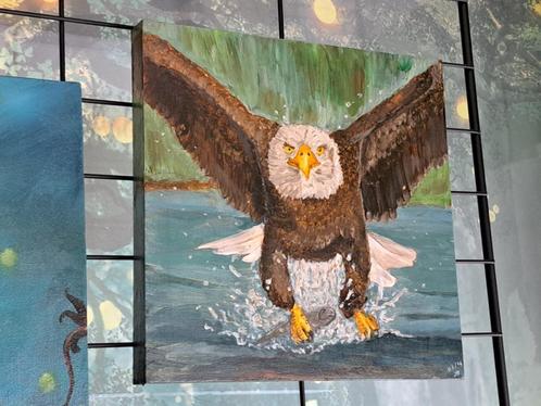 Schilderij Adelaar - Bald Eagle, Antiek en Kunst, Kunst | Schilderijen | Klassiek, Ophalen of Verzenden