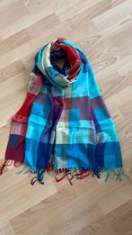 Zijden Sjaal Turquoise/Fuchsia 80x180, Ophalen of Verzenden, Nieuw, Sjaal