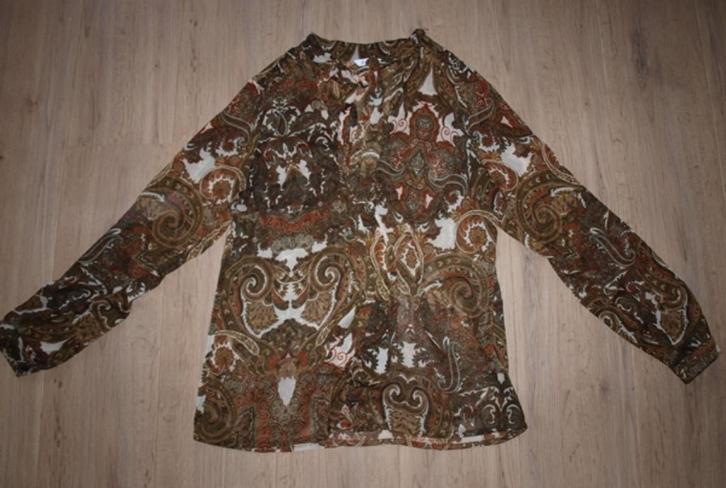 Bruine Voile Longsleeve Miss Etam (L), Kleding | Dames, T-shirts, Gedragen, Maat 42/44 (L), Bruin, Lange mouw, Ophalen of Verzenden