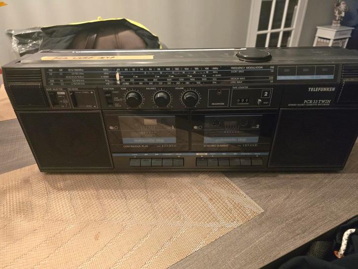 Vintage Telefunken PCR33 Twin Radio Cassette Recorder, Audio, Tv en Foto, Radio's, Gebruikt, Radio, Met cd-speler, Ophalen of Verzenden