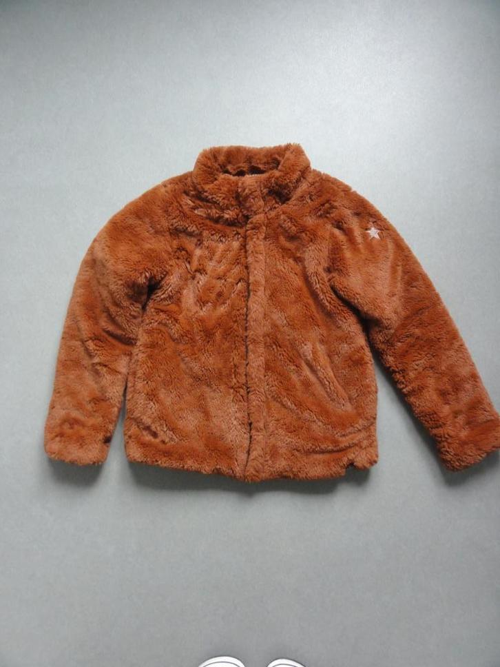 Retour imitatie bont jas bruin teddy  maat 11/12 = 146/152, Kinderen en Baby's, Kinderkleding | Maat 152, Zo goed als nieuw, Meisje