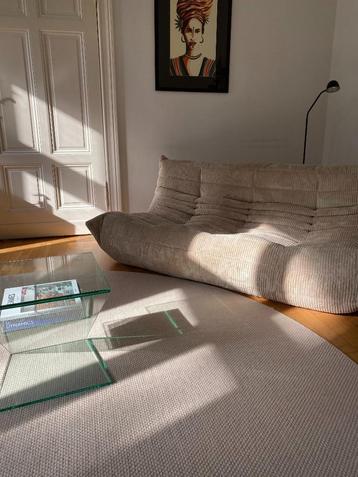 Ligne Roset Togo 3-Zits Bank – Beige/Crème Corduroy beschikbaar voor biedingen