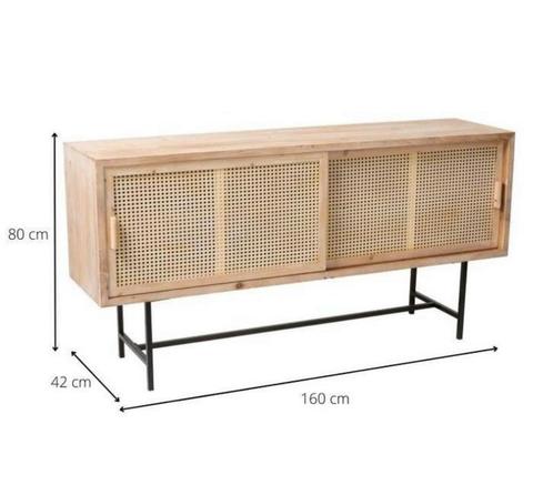 Webbing rotan dressoir, zgan xenos sumatra, Huis en Inrichting, Kasten | Dressoirs, Zo goed als nieuw, 150 tot 200 cm, 25 tot 50 cm