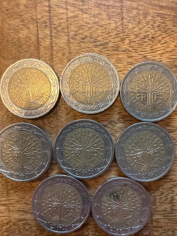 Set van 7 Franse 2 Euro Munten - 2000, Postzegels en Munten, Munten | Europa | Euromunten, Setje, 2 euro, Frankrijk, Ophalen of Verzenden