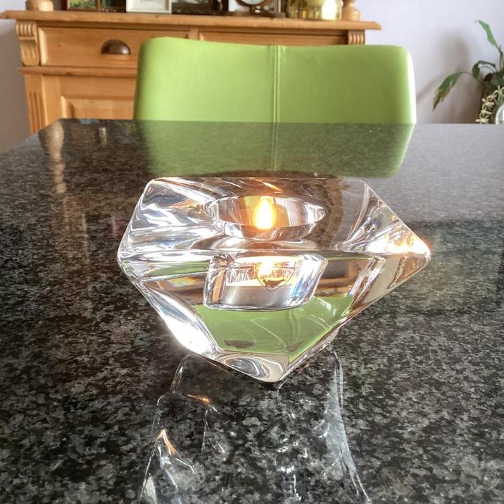Kristal, waxinelichthouder, Orrefors, vintage, Antiek en Kunst, Antiek | Glas en Kristal, Ophalen