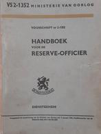 Handboek voor de reserve - officier 1958, Ophalen of Verzenden, Landmacht, Nederland, Boek of Tijdschrift