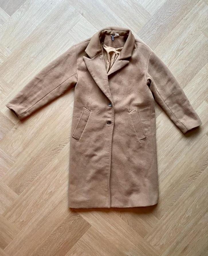 Oversized jas in beige / camel, H&M, maat XXS / XS / 34, Kleding | Dames, Jassen | Zomer, Zo goed als nieuw, Maat 34 (XS) of kleiner
