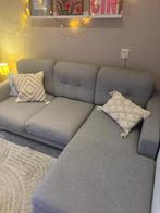 Grijze bank met chaise longue, Huis en Inrichting, Ophalen, Driepersoons, 75 tot 100 cm, Zo goed als nieuw