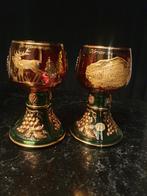 Antiek Oberammergau glazen met 24k goud, Ophalen of Verzenden