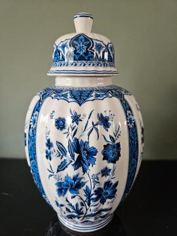 Dekselvaas / vaas met deksel blauw wit, FG Italy  beschikbaar voor biedingen