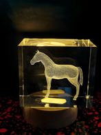 3D kristallen glasblok van Paard, Ophalen of Verzenden