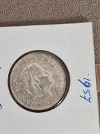 1 Gulden 1957 - Koningin Juliana, 1 gulden, Koningin Juliana, Zilver, Ophalen of Verzenden