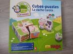 Haba Cubes Puzzels De Koe Carola, Kinderen en Baby's, Speelgoed | Kinderpuzzels, Gebruikt, Ophalen of Verzenden