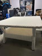 Witte tuintafel met glazen platen - uitstekende staat, Minder dan 50 cm, 50 tot 100 cm, 50 tot 75 cm, Ophalen of Verzenden