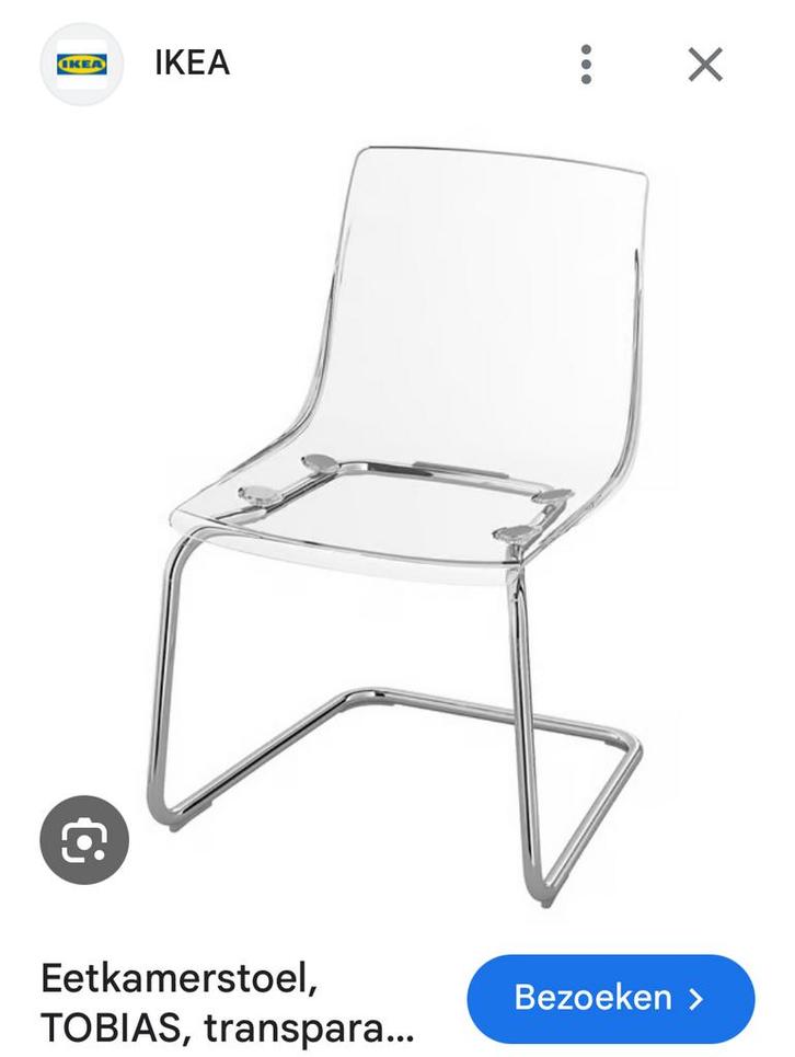 Hele mooie doorzichtige Tobias stoelen, eetkamer stoelen, Huis en Inrichting, Stoelen, Zo goed als nieuw, Twee, Overige kleuren