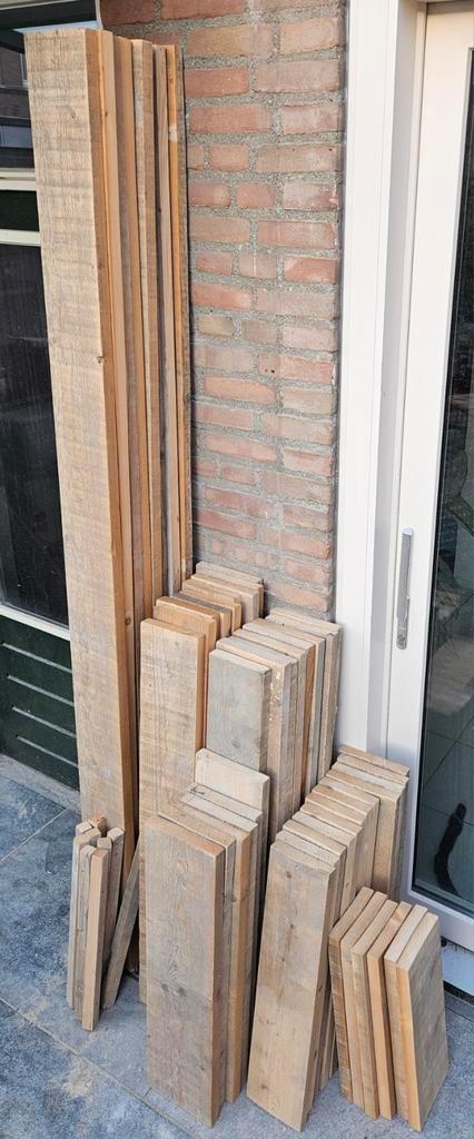 +/- 50 meter planken stijgerhout houten drijfhout hout, Tuin en Terras, Palen, Balken en Planken, Planken, Minder dan 180 cm, Ophalen of Verzenden
