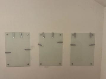 3x IKEA Kludd Glazen Memobord 64x45cm beschikbaar voor biedingen