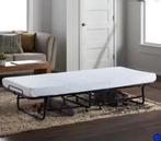 Opklapbed met matras, Huis en Inrichting, 90 cm, Eenpersoons, Zwart, Nieuw