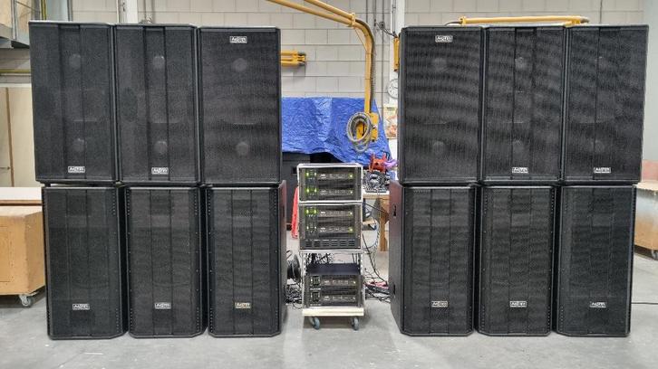 Master Audio MD4 speakers 3K6 amps+kabels Amate geluid set, Audio, Tv en Foto, Professionele Audio-, Tv- en Video-apparatuur, Refurbished