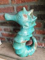 Turquoise Terra Cotta Zeepaard - 35cm, Tuin en Terras, Tuinbeelden, Ophalen of Verzenden, Gebruikt, Overige materialen, Dierenbeeld