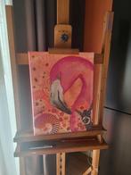 Uniek abstract schilderij flamingo, Antiek en Kunst, Ophalen