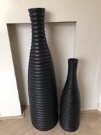Dubbele vaas groot zwart Zgan vazen ikea leenbakker, Zwart, Ophalen of Verzenden, Minder dan 50 cm, Glas