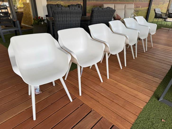 6x Hartman Sophie tuinstoelen wit - Showmodel, Tuin en Terras, Tuinstoelen, Zo goed als nieuw, Kunststof, Ophalen