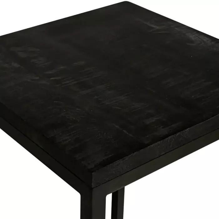 Set van 2 mangohouten pilaren met zwart metalen frame, Huis en Inrichting, Woonaccessoires | Zuilen en Pilaren, Zo goed als nieuw