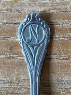 Vintage Gero Zilmeta theelepel monogram letter N, Ophalen of Verzenden