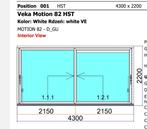 Veka Motion 82 HST Hefschuifpui - 4300x2200mm - Nieuw, Ophalen, Kunststof, 225 cm of meer, Nieuw