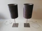 2 staande bijzetlampen, kleur fluweel grijs., Huis en Inrichting, Lampen | Tafellampen, Ophalen, Zo goed als nieuw, 50 tot 75 cm