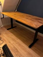 zit/sta bureau  - mangohout - 160x80 cm, Huis en Inrichting, Bureaus, Ophalen, In hoogte verstelbaar, Gebruikt, Bureau