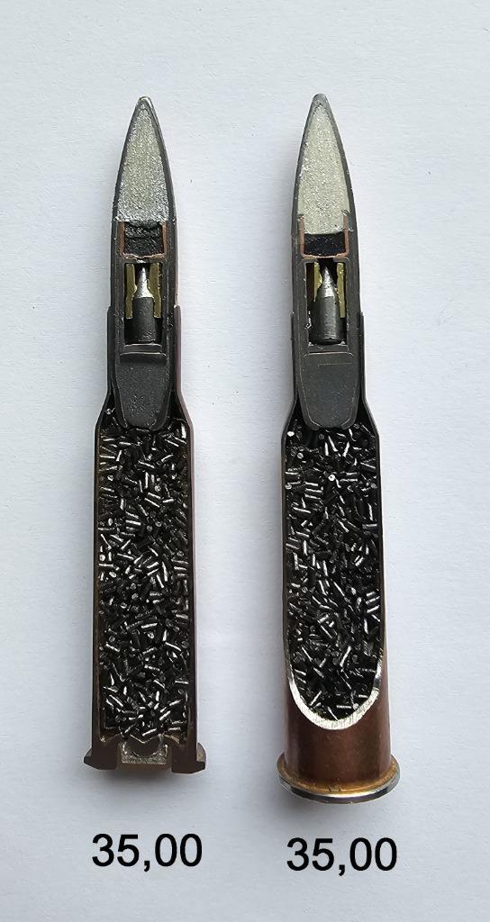 7,62x54R Mosin Nagant PZ DOORSNEDEN, Verzamelen, Militaria | Tweede Wereldoorlog, Landmacht, Hulzen of Bodemvondsten, Overige gebieden