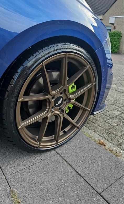 JR Wheels 19 inch 5x100 Bronze met Hankook banden, Auto-onderdelen, Banden en Velgen, Banden en Velgen, Zomerbanden, 19 inch, 215 mm