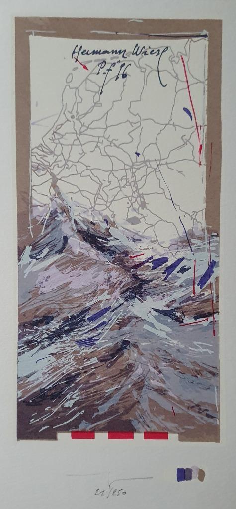 Exlibris / gel.grafiek M. Baeyens, Nederland en water, Antiek en Kunst, Kunst | Etsen en Gravures, Verzenden