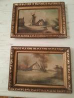 2 mooie antieke schilderijtjes te koop, Antiek en Kunst, Kunst | Schilderijen | Klassiek, Ophalen